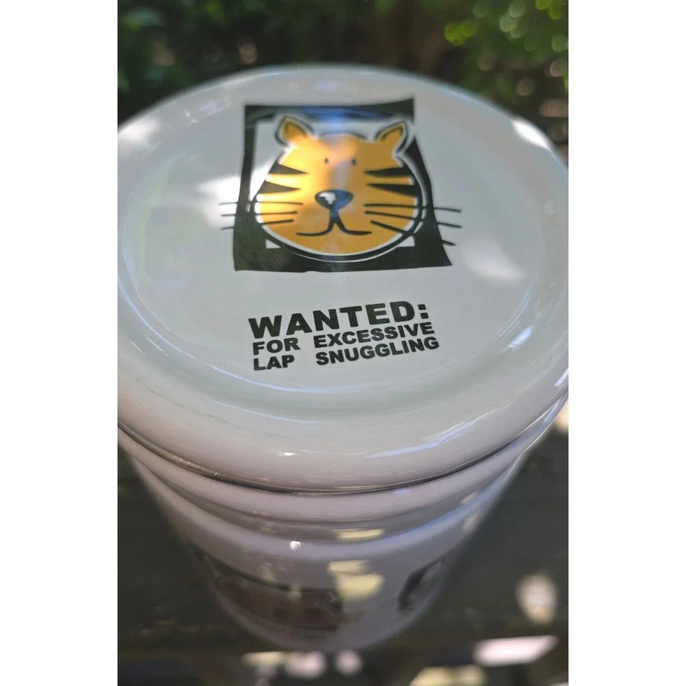 Signature Housewares Mug Shots Cat Canister Jar Riviera Van Beers Clamp Lid
